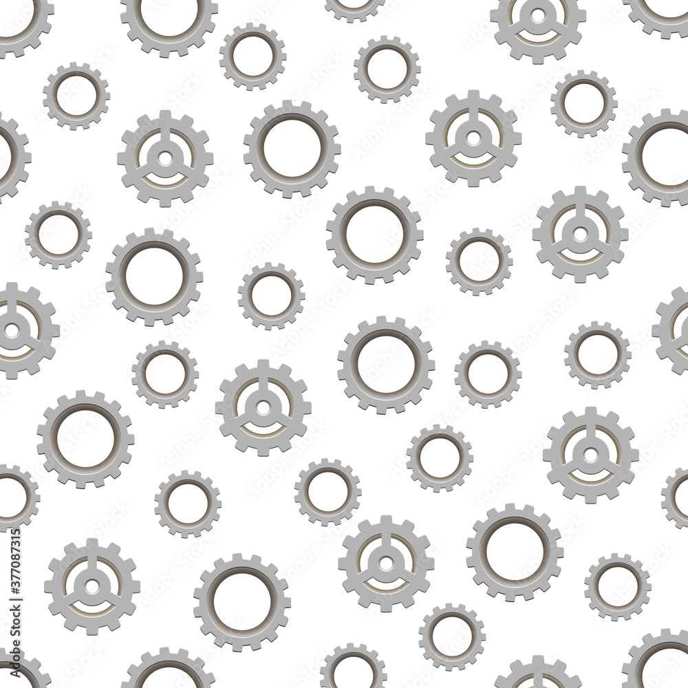 Vector gears seamless pattern. Mechanical gear. The image of the gear.