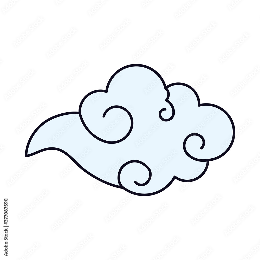 Mid autumn concept, oriental cloud icon, line and fill style Mid autumn concept, oriental cloud icon, line and fill style