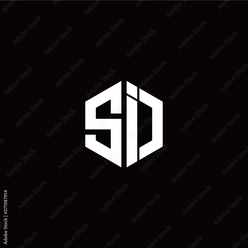 Initial S I letter with polygon modern style logo template vector Initial S I letter with polygon modern style logo template vector