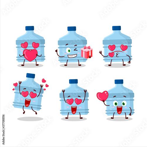 Gallon cartoon character with love cute emoticon