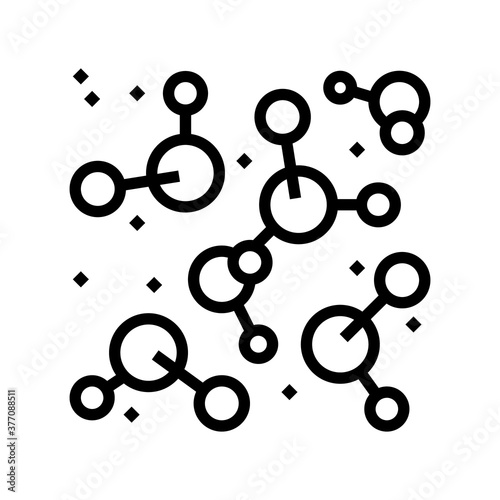 chemical molecule line icon vector. chemical molecule sign. isolated contour symbol black illustration