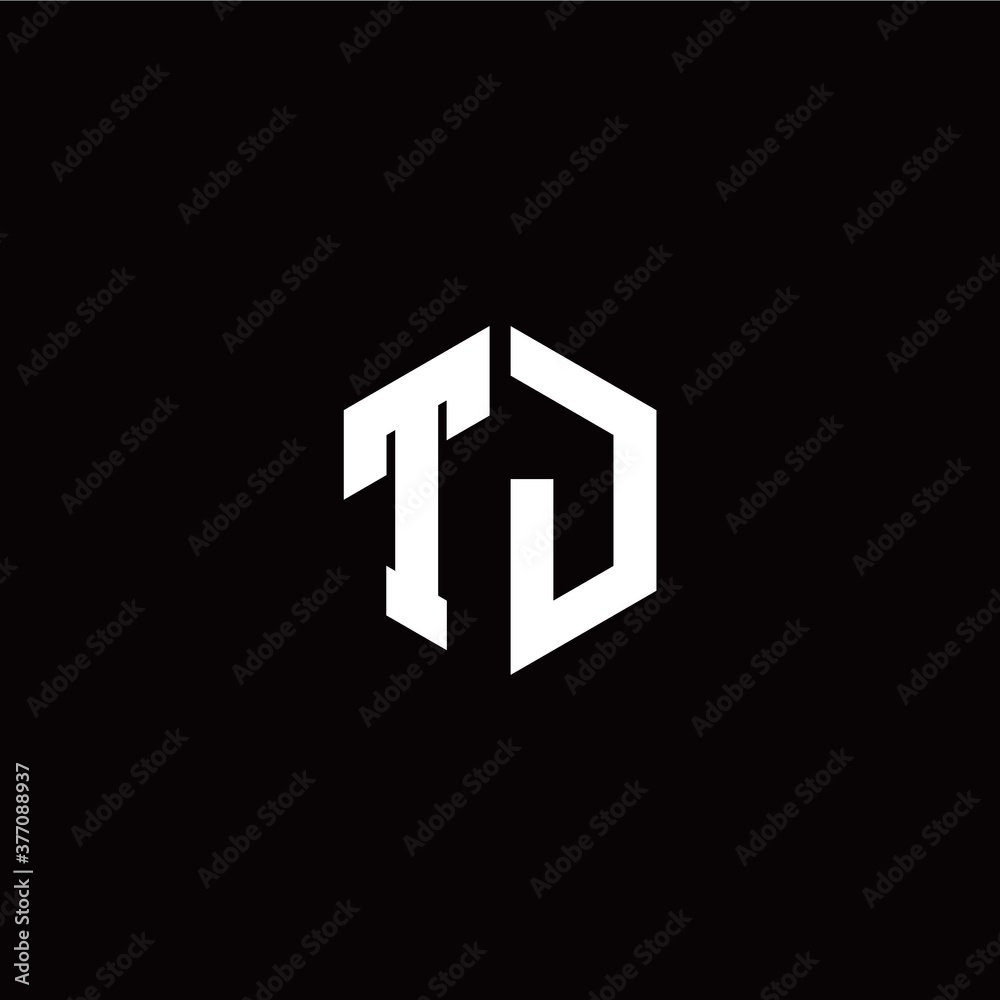 Initial T J letter with polygon modern style logo template vector Initial T J letter with polygon modern style logo template vector