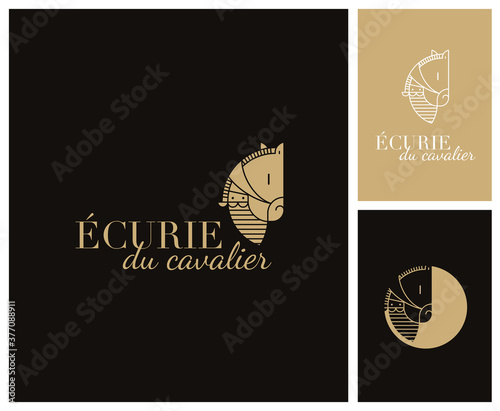 Collection of logos. Icons and symbols. Centre équestre. Poney club. Course hippique. Club d'équitation. Randonnée équestre. Champ de course