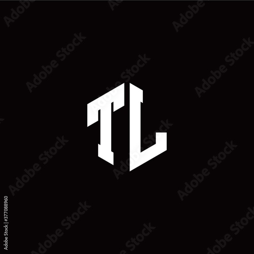 Initial T L letter with polygon modern style logo template vector