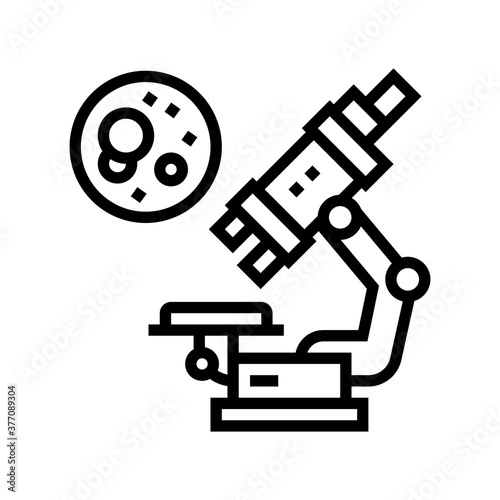 microscope for research line icon vector. microscope for research sign. isolated contour symbol black illustration