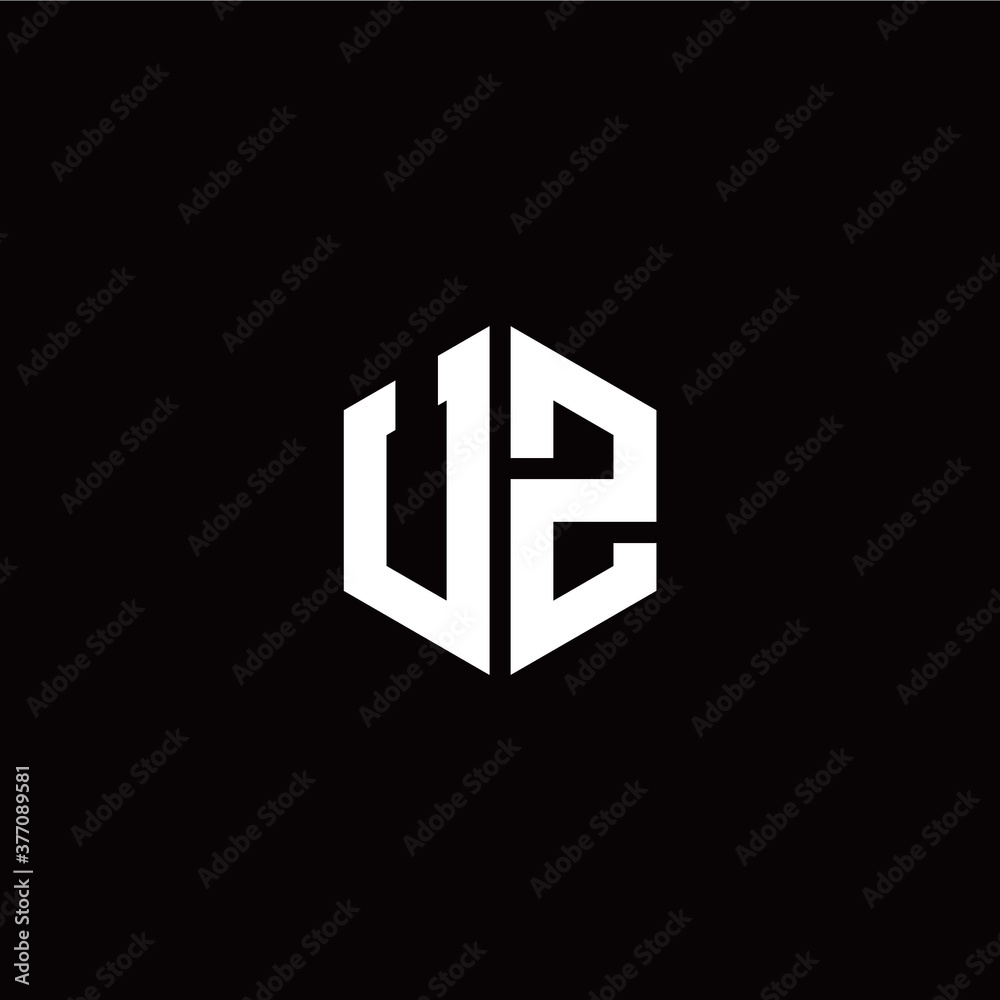 Initial U Z letter with polygon modern style logo template vector Initial U Z letter with polygon modern style logo template vector