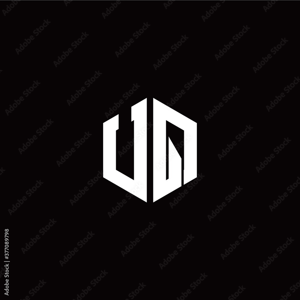 Initial U Q letter with polygon modern style logo template vector Initial U Q letter with polygon modern style logo template vector