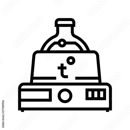 chemical lab heating equipment line icon vector. chemical lab heating equipment sign. isolated contour symbol black illustration