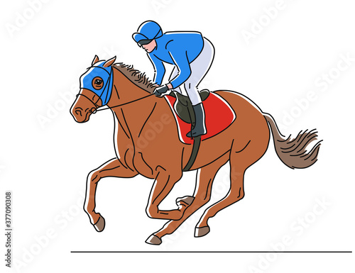 Jockey and racehorse during the race