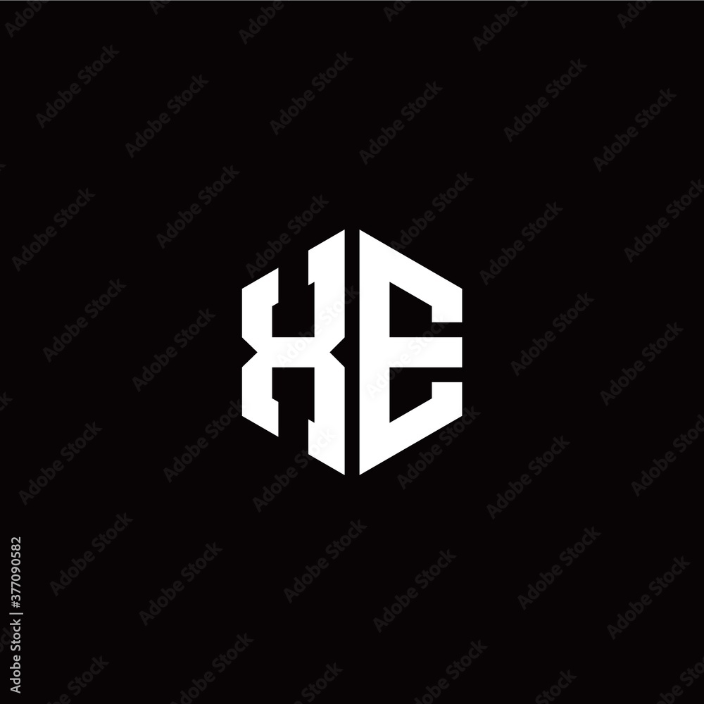 Initial X E letter with polygon modern style logo template vector Initial X E letter with polygon modern style logo template vector