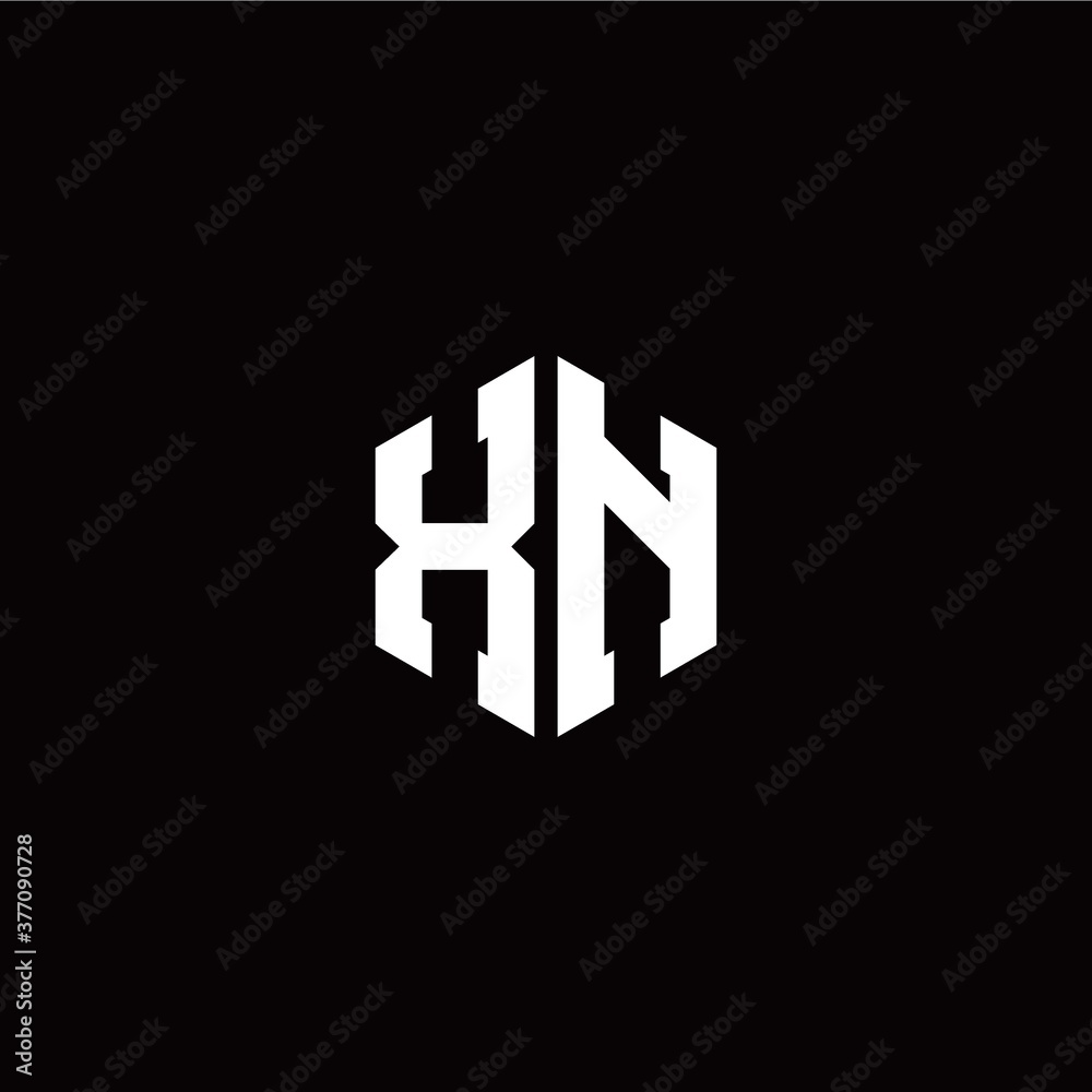 Initial X N letter with polygon modern style logo template vector Initial X N letter with polygon modern style logo template vector