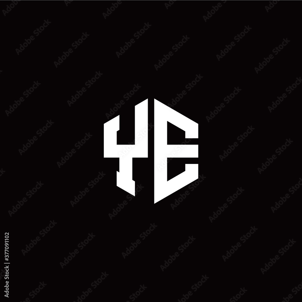 Initial Y E letter with polygon modern style logo template vector