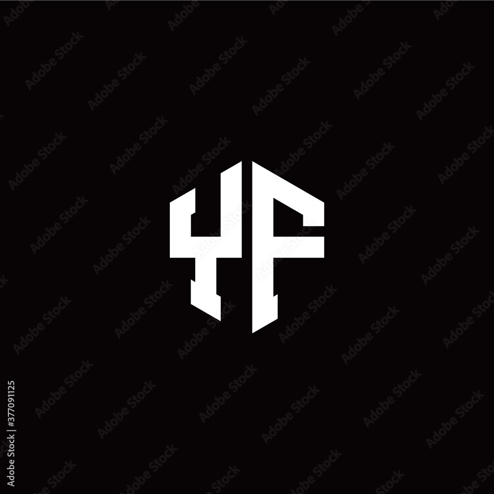 Initial Y F letter with polygon modern style logo template vector Initial Y F letter with polygon modern style logo template vector