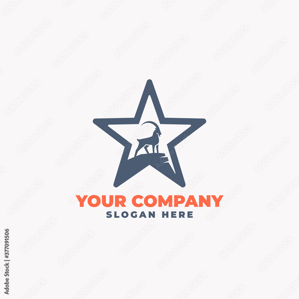 Obraz premium Ibex star logo vector template