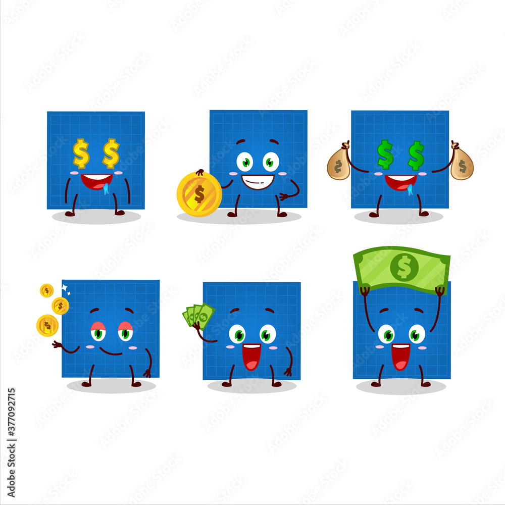 Blueprint paper cartoon character with cute emoticon bring money Stock  Vector | Adobe Stock