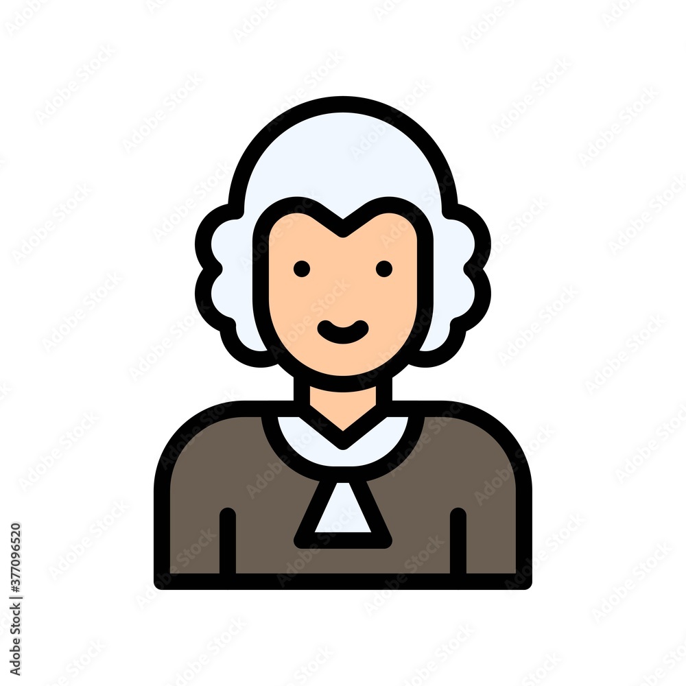 election related judge or character with uniform and wig vector with editable stroke, election related judge or character with uniform and wig vector with editable stroke,