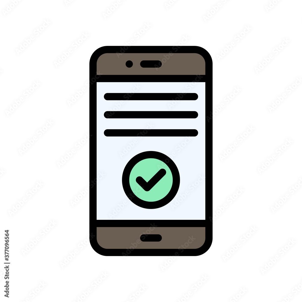 election related tick mark and written text in mobile screen vector with editable stroke, election related tick mark and written text in mobile screen vector with editable stroke,
