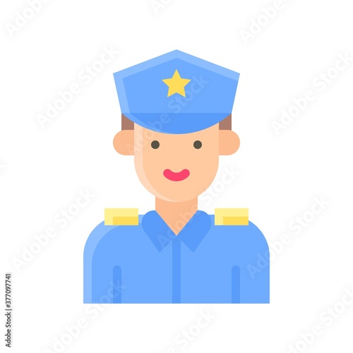 elections related warden police boy or man with uniform and cap vector in flat style,