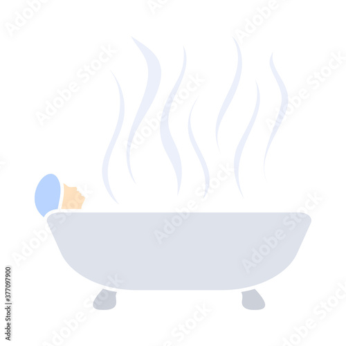Woman Lying In Bathtub Icon