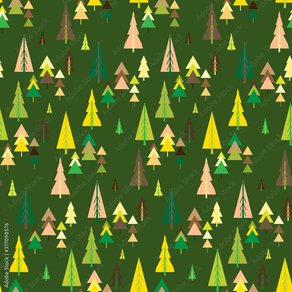 Obraz premium Abstract repeating Christmas background. Seamless Christmas tree pattern
