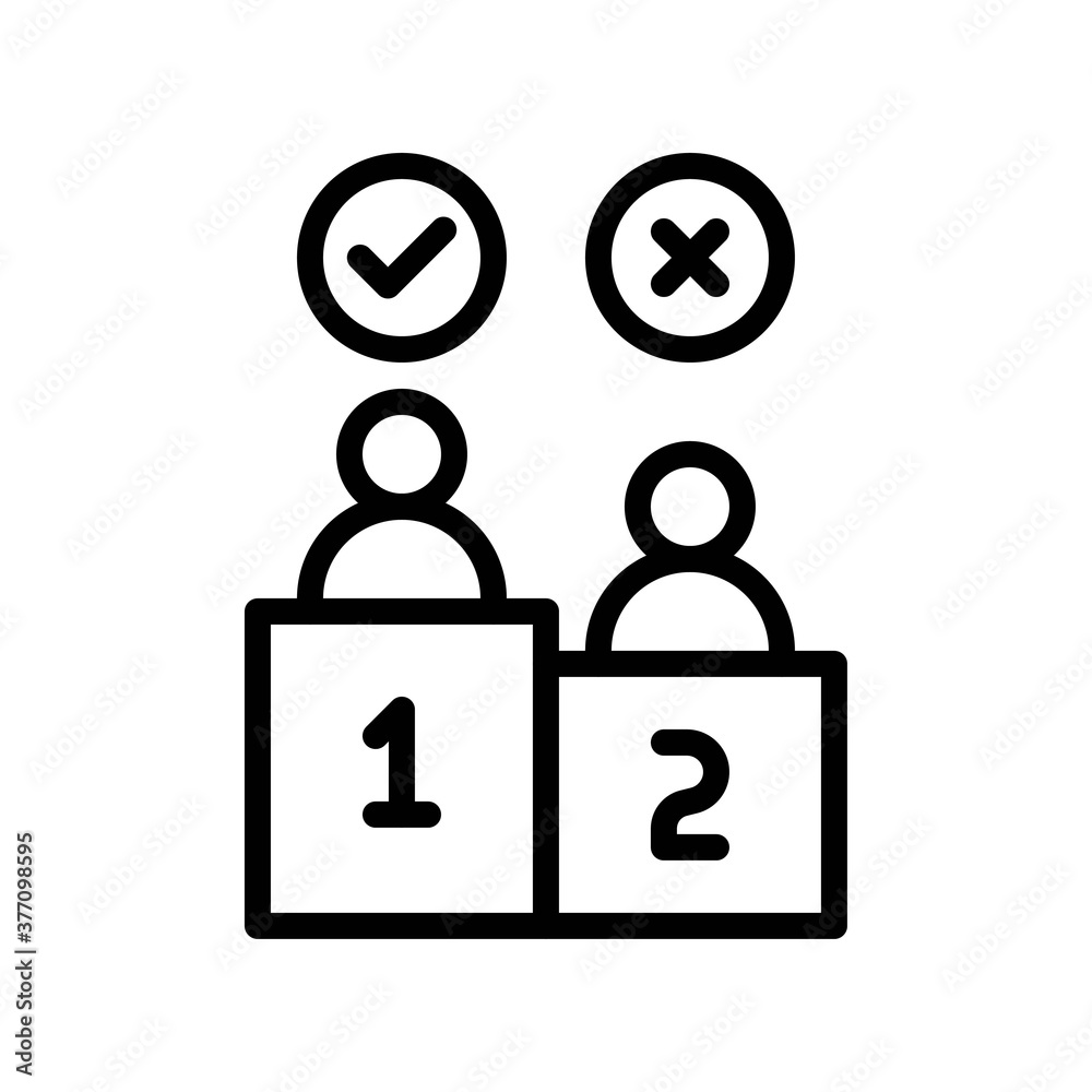 election related winner with correct mark and loser with incorrect mark ...