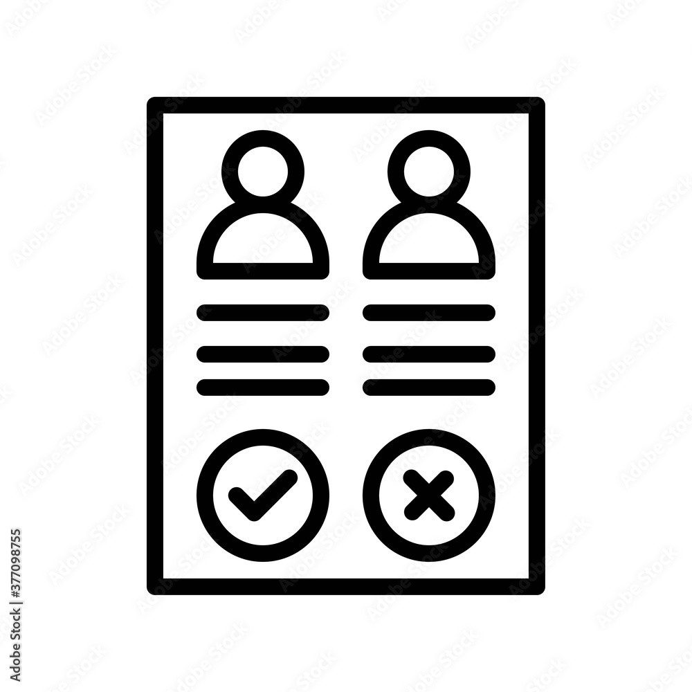 election related characters on vote page with correct or incorrect sign vector in lineal style, election related characters on vote page with correct or incorrect sign vector in lineal style,