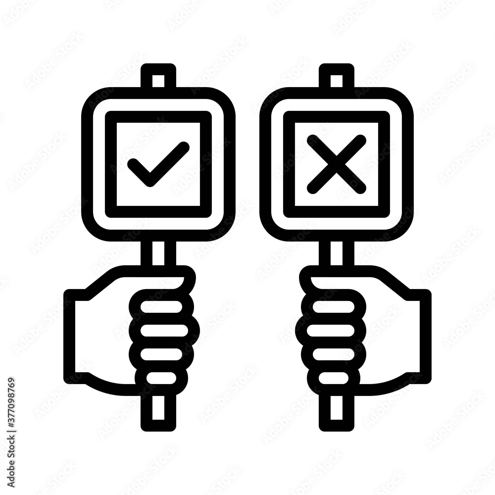 election related hand board in hands with correct and incorrect sign vector in lineal style, election related hand board in hands with correct and incorrect sign vector in lineal style,