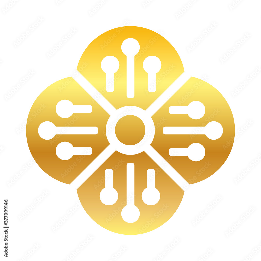Mid autumn concept, oriental flower icon, gradient style Mid autumn concept, oriental flower icon, gradient style