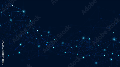 Abstract plexus technology futuristic network with blue background. Vector illustration