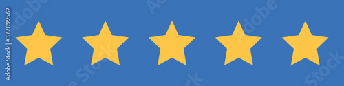 Set of stars. Five stars. Rating concept. Excellent quality mark. Flat style. Vector illustration 