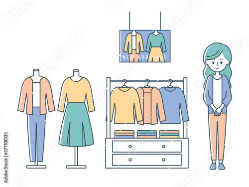 アパレルショップで接客する女性スタッフ
