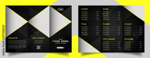 Food menu trifold brochure template. Food brochure for restaurant.