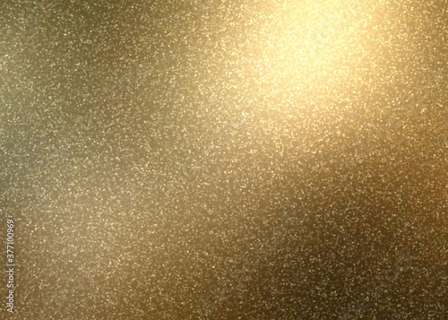 Christmas gold shimmer textured background abstract. Lot of small sparkling bokeh pattern. Polished surface.
