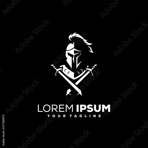 knight helmet armor logo design