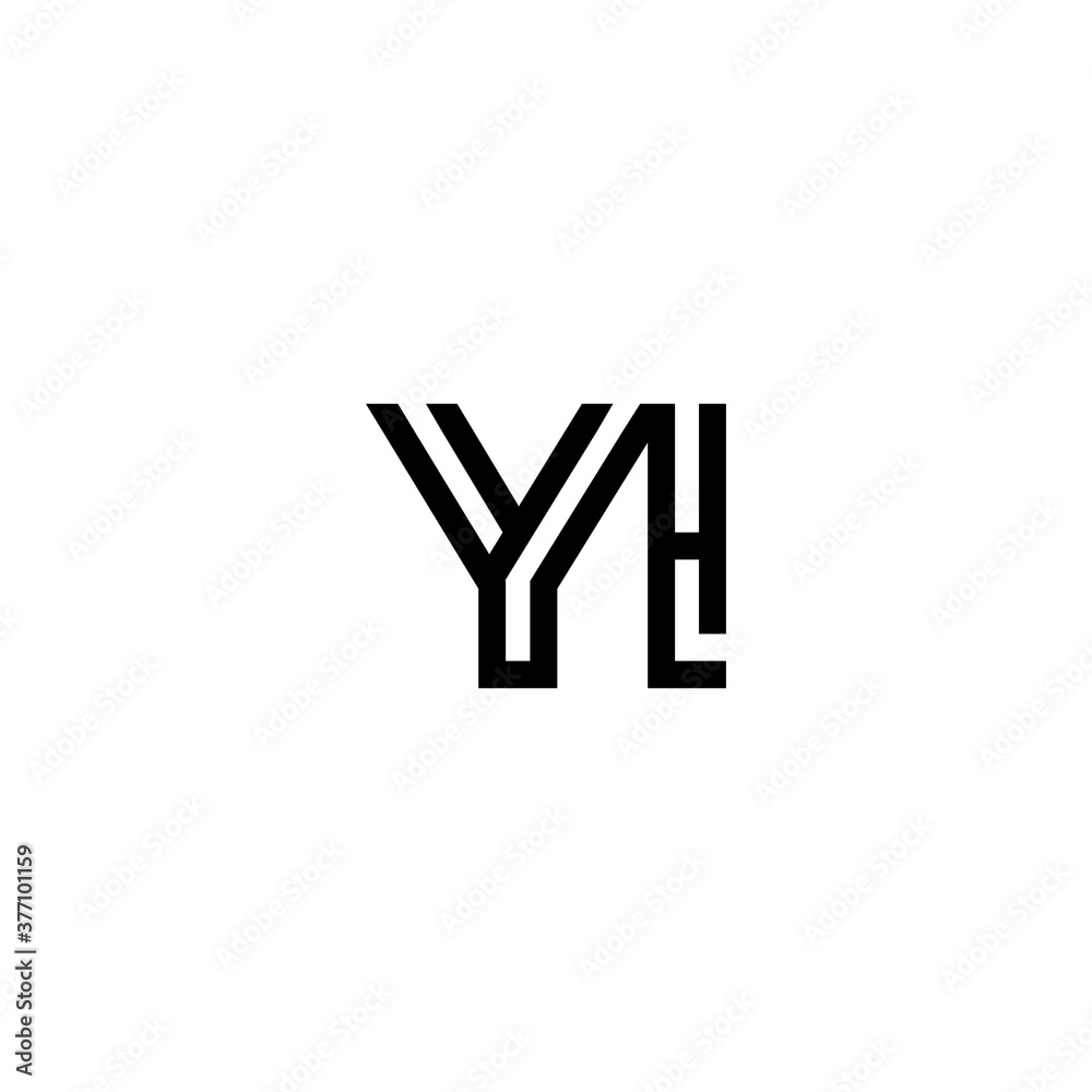initial letter yi line stroke logo modern