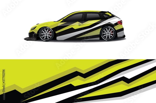 Sports car wrapping decal design