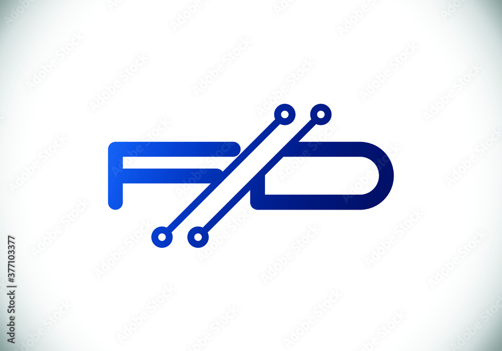 Initial Monogram Letter F D Logo Design Vector Template. F D Letter Logo Design