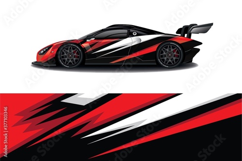 Sports car wrapping decal design