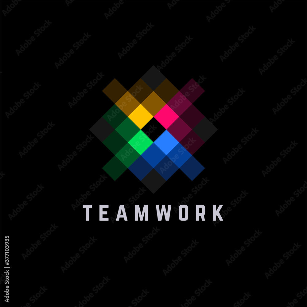 Vector logo design template for business. Team Work abstract icon. 

