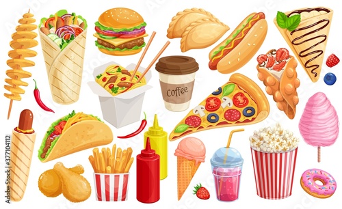 Fast food outline drawn icon