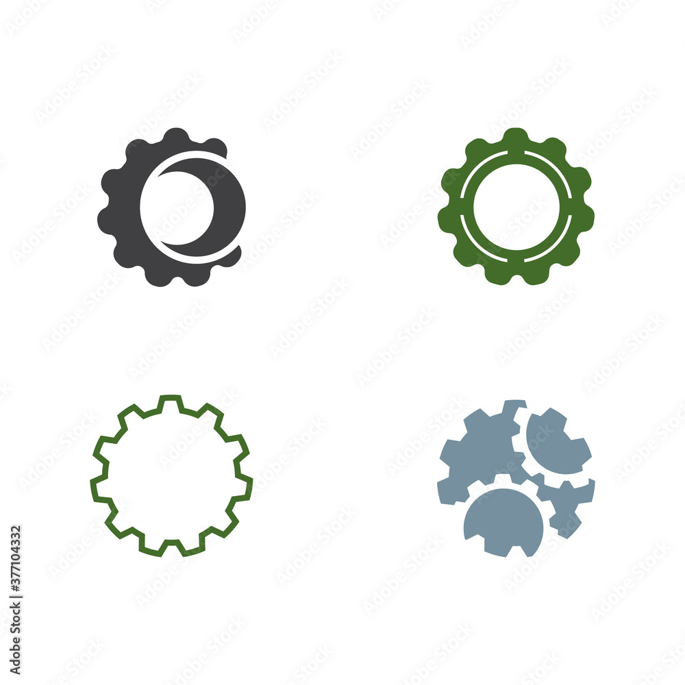 Set Gear Logo Template vector icon