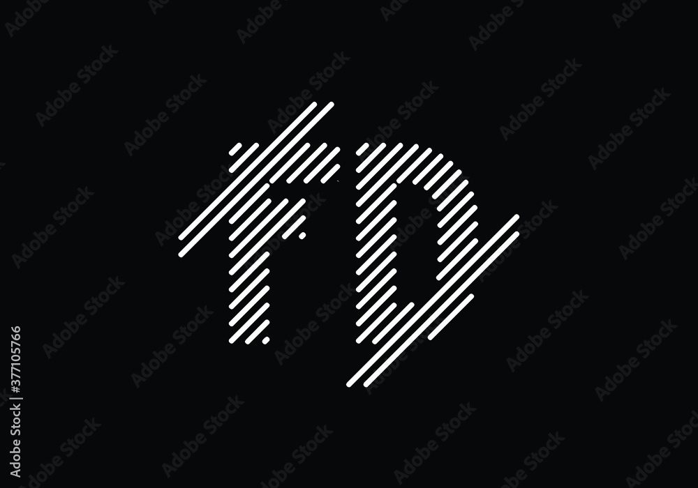 Initial Monogram Letter F D Logo Design Vector Template. F D Letter Logo Design Initial Monogram Letter F D Logo Design Vector Template. F D Letter Logo Design