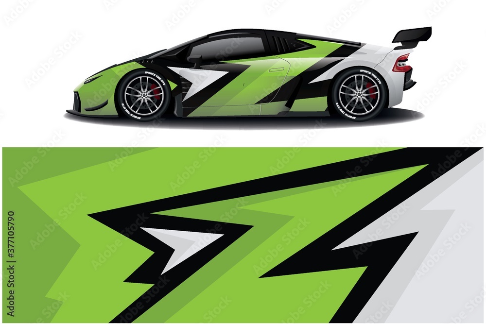 Sports car wrapping decal design