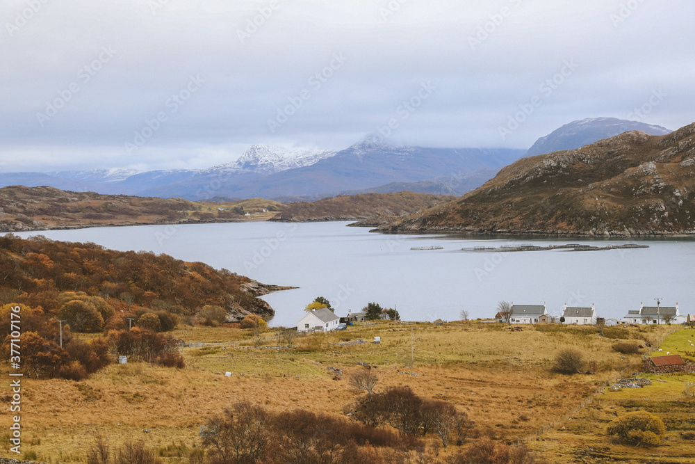 Village by the sea, Kenmore, Loch Torridon, Scottish highlands