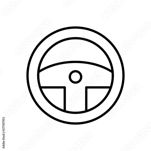 Steering wheel icon outline style for your design