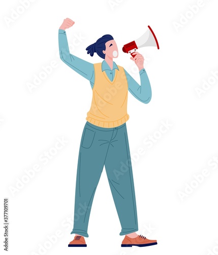 Protesting young man