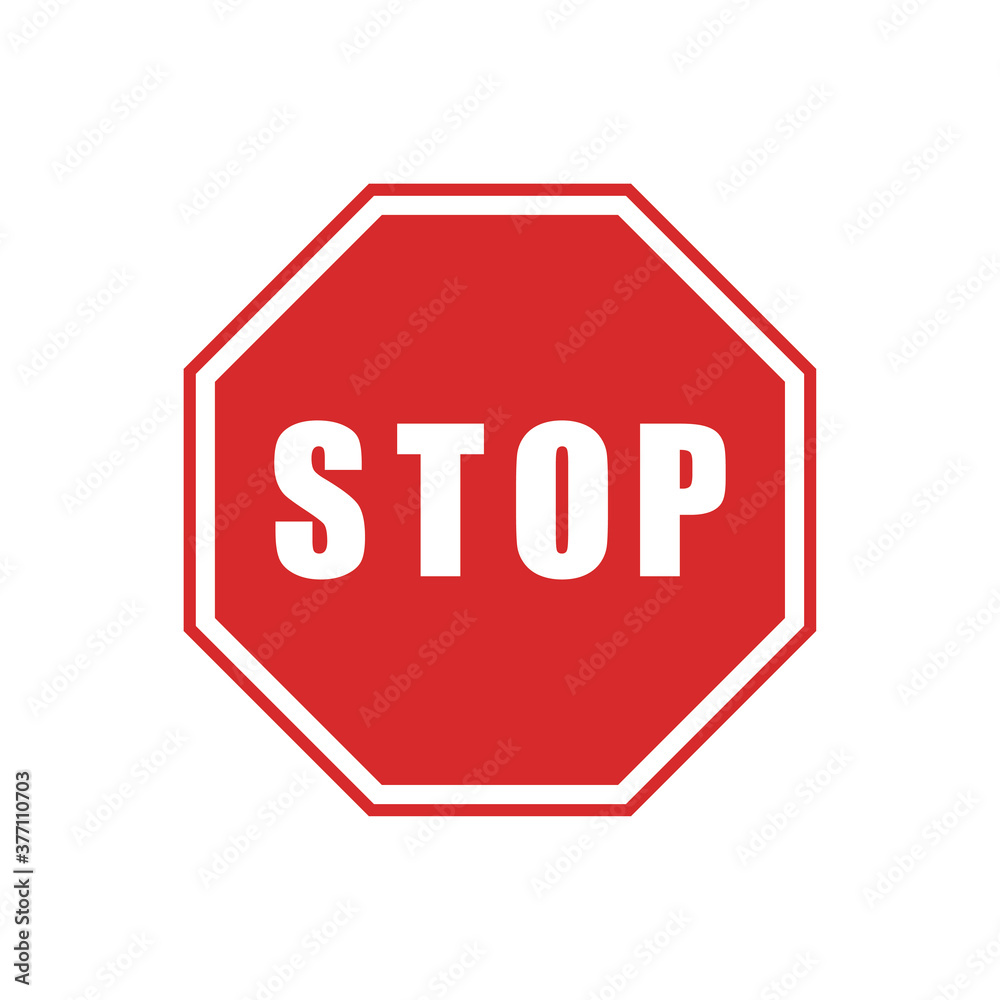 Stop road sign isolated on white background. Vector illustration
Stop road sign isolated on white background. Vector illustration