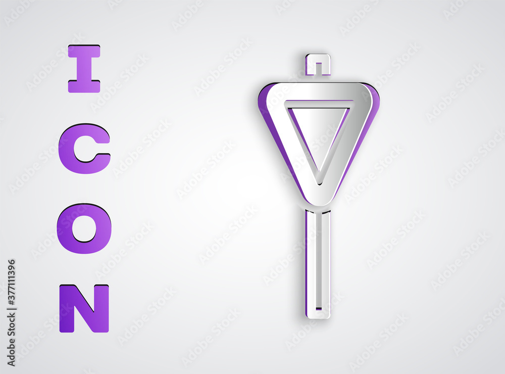 Paper cut Road traffic sign. Signpost icon isolated on grey background. Pointer symbol. Street information sign. Direction sign. Paper art style. Vector. Paper cut Road traffic sign. Signpost icon isolated on grey background. Pointer symbol. Street information sign. Direction sign. Paper art style. Vector.