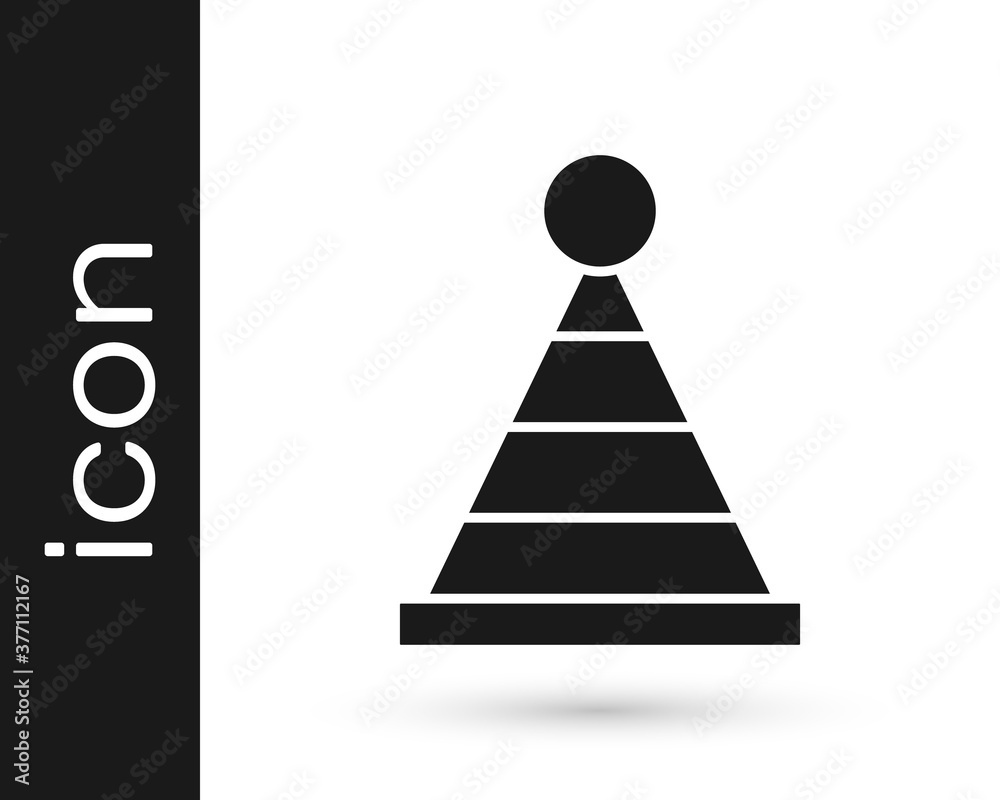 Black Party hat icon isolated on white background. Birthday hat. Vector. Black Party hat icon isolated on white background. Birthday hat. Vector.