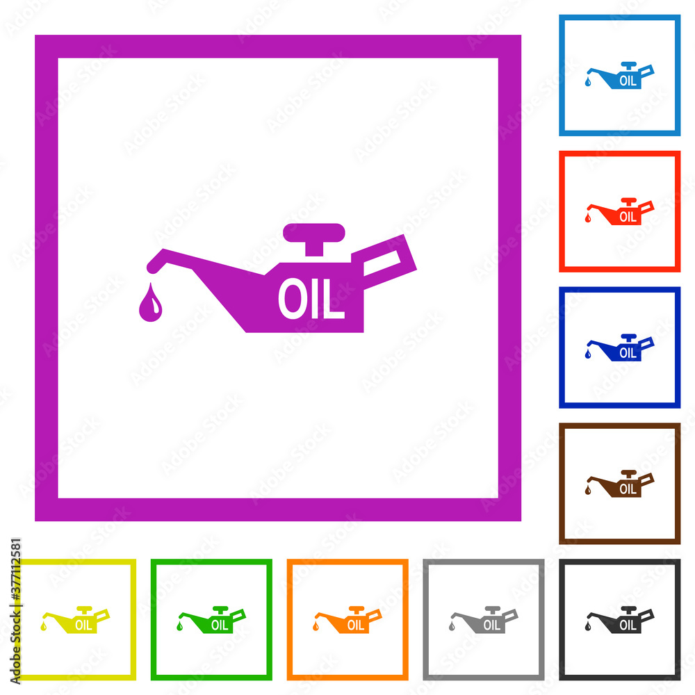 Oiler flat framed icons Oiler flat framed icons